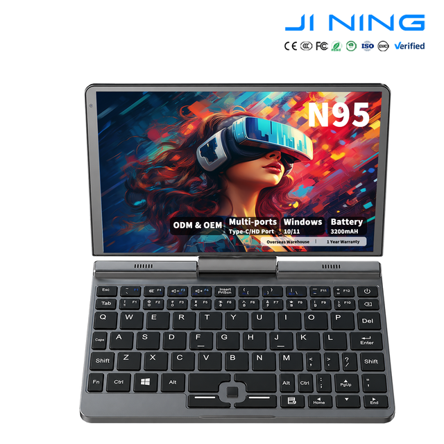 8 Inch Mini Laptop Intel N95 12GB DDR5 Touch Screen 360 Rotating Metal Pocket 512GB Factory for Business Office Study in Stock