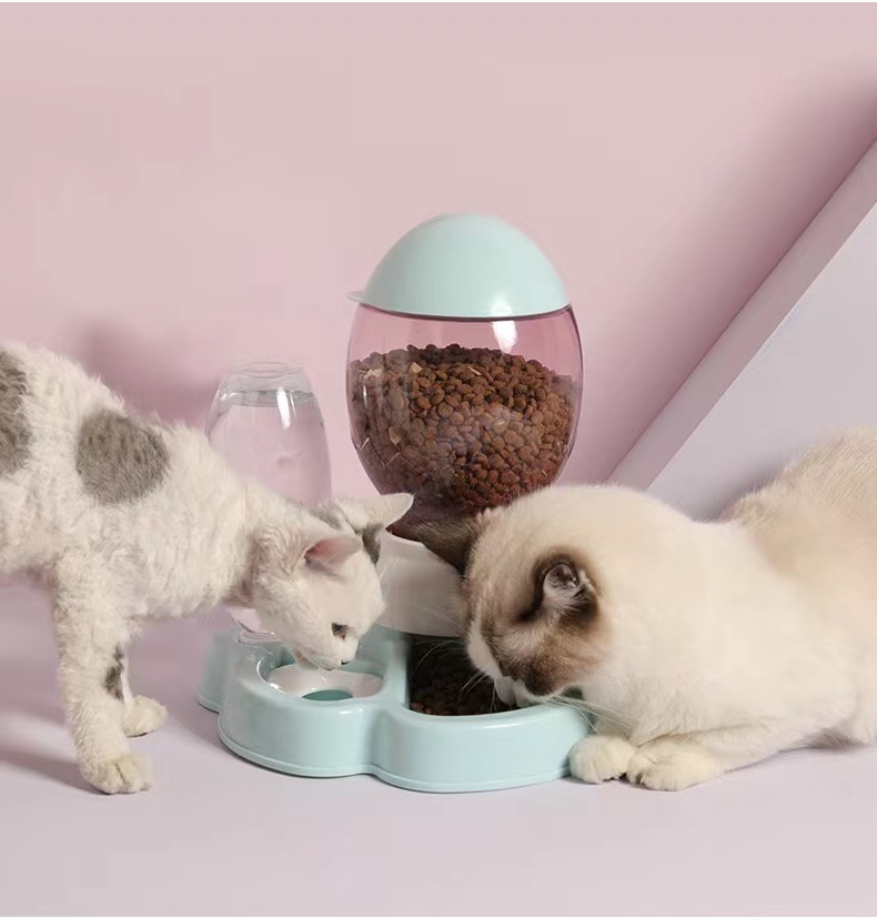 Amazon Nice Quality Gravity Colorful Automatic Pet Water And Food Feeder Water Dispensers Feeder For Cat