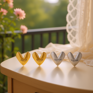 Eleganti orecchini a forma di cuore placcati in oro, in lega di zinco, regalo romantico di gioielleria per unisex, orecchini alla moda. - Product Image 2