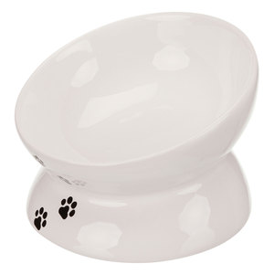 Gamelle en céramique pour chat 0,15 L, motif patte blanche - Product Image 1
