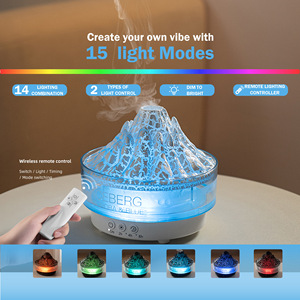 Iceberg <strong>Essential</strong> <strong>Oil</strong> Aroma <strong>Diffuser</strong> With Timing 7 Color Light 3D Flame Volcano for Home Scent Aromatherapy <strong>Diffuser</strong> Air Desk - Product Image 2