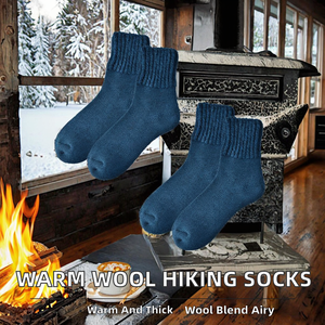Wholesale Mens Warm Breathable Wool <b>Socks</b> Terry Loop Thermal <b>Winter</b> <b>Thick</b> Hiking Cozy Cabin Crew Comfy - Product Image 2