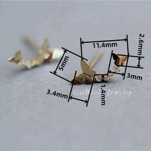 14K venta al por mayor Mini delicado oro corazón cristal Stud pendientes con granate hipoalergénico regalo de moda para ella Kj45 - Product Image 1