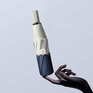 Cadre durable résistant au vent fort <span class=keywords><strong>Parapluie</strong></span> à coutures bicolores imperméable à l'eau pongé haute densité entièrement automatique - Product Image 1