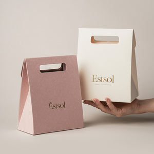 <span class=keywords><strong>Sacchetti</strong></span> di <span class=keywords><strong>Carta</strong></span> con Manico Colorato e Logo Personalizzato Estsol per Confezioni Regalo di Gioielli Premium - Product Image 4
