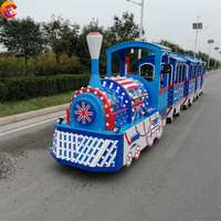 Train sans rail électrique à essence bon marché, train touristique et touristique à vendre, manèges pour parcs d'attractions