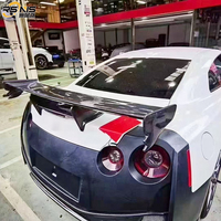 Pour Nissan GTR R35 amélioré voiture pare-chocs jupe latérale becquet avec calandre légère Nismo Style fibre de verre Kit de carrosserie en Fiber de carbone