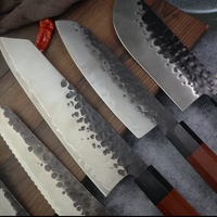 Ensemble de couteaux de chef en acier damas japonais forgé à la main professionnel couteau de boucher à 3 couches avec manche en bois couteau de cuisine tranchant