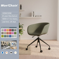 Chaise de bureau et de maison en tissu de style nordique moderne, siège pivotant de luxe léger, hauteur réglable par vérin à gaz, pour étude et loisirs, garantie 2 ans