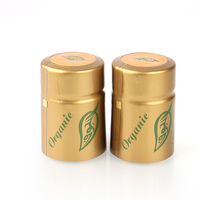 Capsules thermorétractables en PVC noires mates personnalisées avec languette déchirable