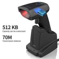 Lecteur de codes-barres 2D sans fil Xincode, lecteur de codes QR CMOS pour entrepôt, point de vente et ordinateur, scanner de codes-barres sans fil avec support