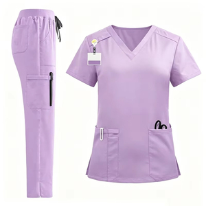 Tenues médicales pour femmes : Blouses et pantalons d'infirmière personnalisés, en tissu extensible, ensembles d'infirmières pour hôpital, tenues de travail sportives type jogger - Product Image 2