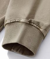 Sweat-shirt pour homme à col rond, manches classiques, en molleton épais, écologique, respirant, broderie lavée, polyester/coton, personnalisé