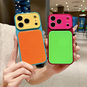 เคสโทรศัพท์เลนส์กล้องนีออนสีสันสดใสสำหรับ iPhone 17 16 15 14 Pro Max ลายรุ้ง Dopa Mine ไล่เฉดสีแบบไล่ระดับ ฤดูร้อน ฝาหลังกระจก IMD - Product Image 2
