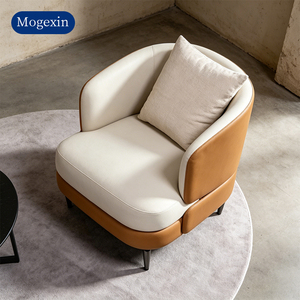 Fauteuil d'appoint minimaliste contrasté, rembourré et confortable, avec coussin, pour la décoration intérieure. - Product Image 2