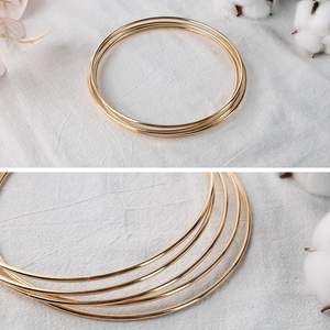 10 pezzi anelli <span class=keywords><strong>acchiappasogni</strong></span> ghirlanda anelli in macramè 8 pollici cerchi floreali in metallo dorato per matrimonio - Product Image 3