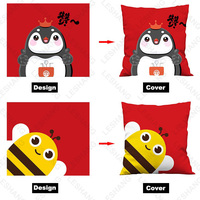 Polyester velours personnalisé imprimé Logo 45*45cm taie d'oreiller Sublimation housses de coussin Sublimation blanc taie d'oreiller
