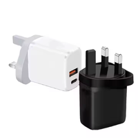 Qc3.0 + pd20w adaptateur de chargeur mural à charge rapide prise britannique Support logo Oem USB a + type-c Port pour téléphone 17
