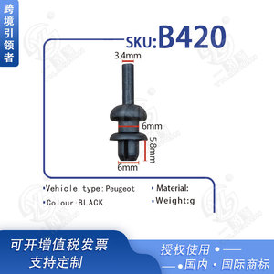 Boucle de fixation pour cloison de coffre de voiture Smooth Sailing B420 3.4mm 6mm 58mm pour Peugeot 206 207 307 Citroën C2 Picasso DS3 - Product Image 4