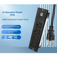 Multiprise USB 4 ports standard US, dissimulée, pour bureau, meubles, armoires, comptoirs