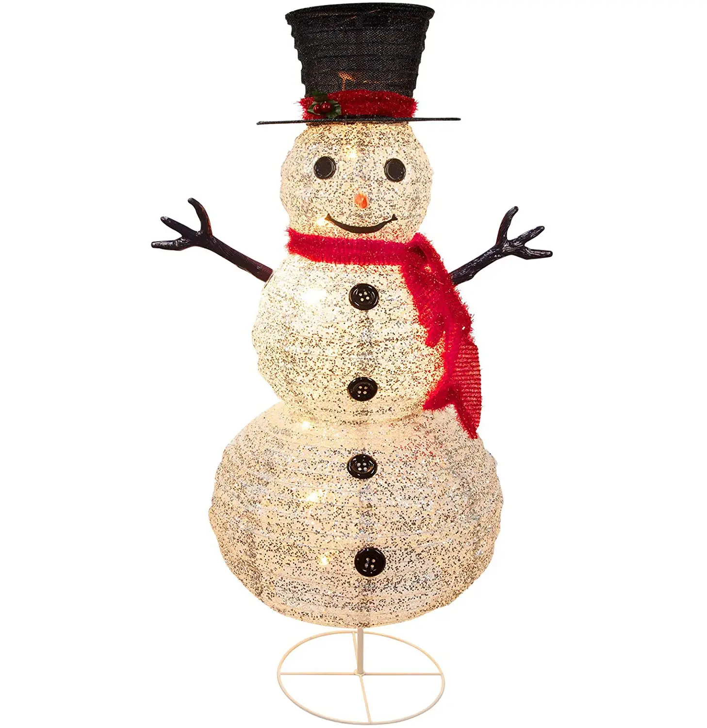 Partycool Waterproof Tinsel Led Lighted Christmas Outdoor Snowman Outside Yard Giant Inflatable Shrink Collapsible Decorations