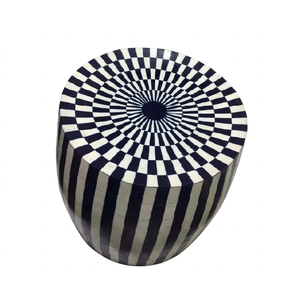 Mesa de Centro Hexagonal de Lujo Moderna con Incrustaciones de Hueso, Ajustable, de Madera de Mango y Resina, Muebles para Sala de Estar EPCH, Superventas - Product Image 1
