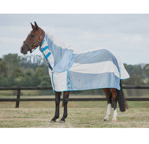 Folhas do verão do cavalo com painéis ajustáveis e respiráveis confortáveis do bloco UV do protetor do inseto <span class=keywords><strong>para</strong></span> o uso do comparecimento do verão - Product Image 2