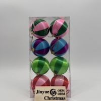 Boules de Noël de haute qualité en satin, 8,8 cm, facettées, rouges, avec capuchon doré, imperméables et écologiques