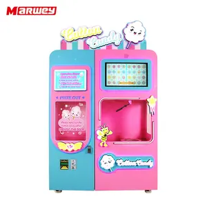 Yeni tam otomatik tatlı şeker pamuk şeker yapma makinesi ticari Modern çiçek pamuk şeker otomatı