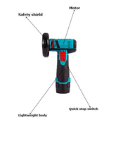 Meuleuse d'angle sans fil OEM sans balais à 3 positions avec interrupteur coulissant, alimentée par batterie, adaptateur d'accessoire DIY, support et disque de meulage en acier inoxydable