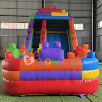Toboggan Gonflable Arc-en-ciel Hupfburg Jeux Gonflables Double Piste Glissière Humide/Sèche Gonflable pour Enfants