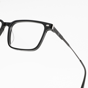 Monturas de Gafas Rectangulares de Aro Completo, Titanio Negro Sólido, Unisex, Corrección de Visión para Adultos, Lentes de Resina Anti-UV - Product Image 3
