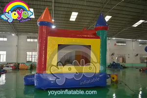 บ้านลมเป่าลมสีแดงเหลืองน้ำเงิน ขนาด 13x13 ฟุต ดีไซน์สามสี วัสดุ PVC เกรดเชิงพาณิชย์ สำหรับเด็กเล่น งานวันเกิด - Product Image 2