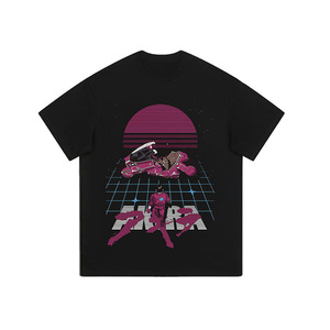 American-style High-street Cartoon Anime Long-sleeve Cotton Breathable Men's Vintage Retro Street Dance Loose Base Tee Shirt - Product Image 2