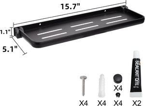 Estante <span class=keywords><strong>Plegable</strong></span> de Pared para Baño, 90 °   Estante Flotante <span class=keywords><strong>Plegable</strong></span>, Estantes Metálicos Desplegables para Montar en la Pared para Autocaravanas, Campers, Lavandería - Product Image 5