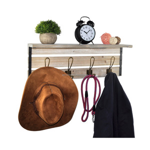 Tường treo kệ móc áo với kệ gỗ vững chắc cho phòng tắm, phòng khách, phòng ngủ - Product Image 1