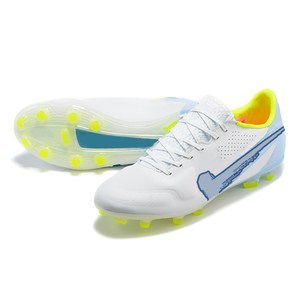 Nueva Tendencia en Zapatos de Fútbol Profesionales, Modelo Verano para Adolescentes y Hombres, Parte Superior de Malla Blanca/Amarilla, Cómodos y Transpirables - Product Image 1