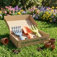 Outils de jardinage pour enfants : fourche, pelle, râteau, ensembles de jardinage portables légers et colorés pour la plantation en extérieur et à la plage