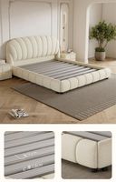 Meubles de chambre à coucher de villa haut de gamme de luxe moderne, revêtement en velours, cadre en bois de pin, lit convertible extensible et réglable