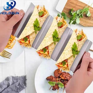 Soporte para Tacos de Pollo de Acero Inoxidable de Doble Cara, Resistente al Calor, Ecológico, Seguro para Alimentos, con Logotipo Personalizado, para <span class=keywords><strong>3</strong></span> Tacos - Product Image 5