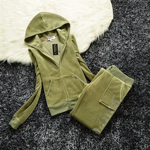 Peeqi Q9796 Conjunto Deportivo de Terciopelo para Mujer, Otoño Invierno, con Letras de Diamantes de Imitación, Sudadera con Capucha y Pantalones, Dos Piezas - Product Image 4