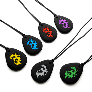 สร้อยคอซิลิโคนรูปมังกรสำหรับเด็ก - ของเล่นเสริมพัฒนาการแบบเคี้ยวได้สำหรับเด็กหญิงและเด็กชาย - Product Image 3