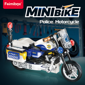 FEIMIBOX FL5490 Mini Moto de Ladrillos Azul, Bloques de Construcción de Plástico ABS, Caja de Exhibición, Regalo para los Amantes de la Moto Clásica FL5490 Realista - Product Image 1