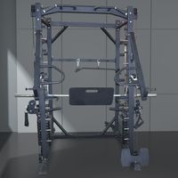 Machine Smith multifonctionnelle tout-en-un pour entraînement complet du corps en intérieur, station de musculation intégrée avec rack à squats