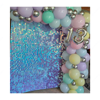 Panneau mural de fond scintillant à paillettes brillantes pour photomaton, fournitures d'anniversaire et de mariage, 30x30cm, vente en gros