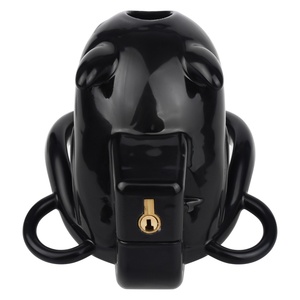 Jaula de Castidad FRRK Devil de Resina ABS con 4 Anillos para Pene, Jaula Hueca con Abertura Uretral, Juguetes Sexuales BDSM para Hombre - Product Image 4