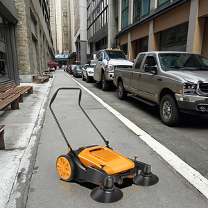 New Electric Walk-Behind Street Sweeper Industrial Floor Cleaning <strong>Machine</strong> for Leaf Hand Push Floor Sweeper Condition New - Product Image 2