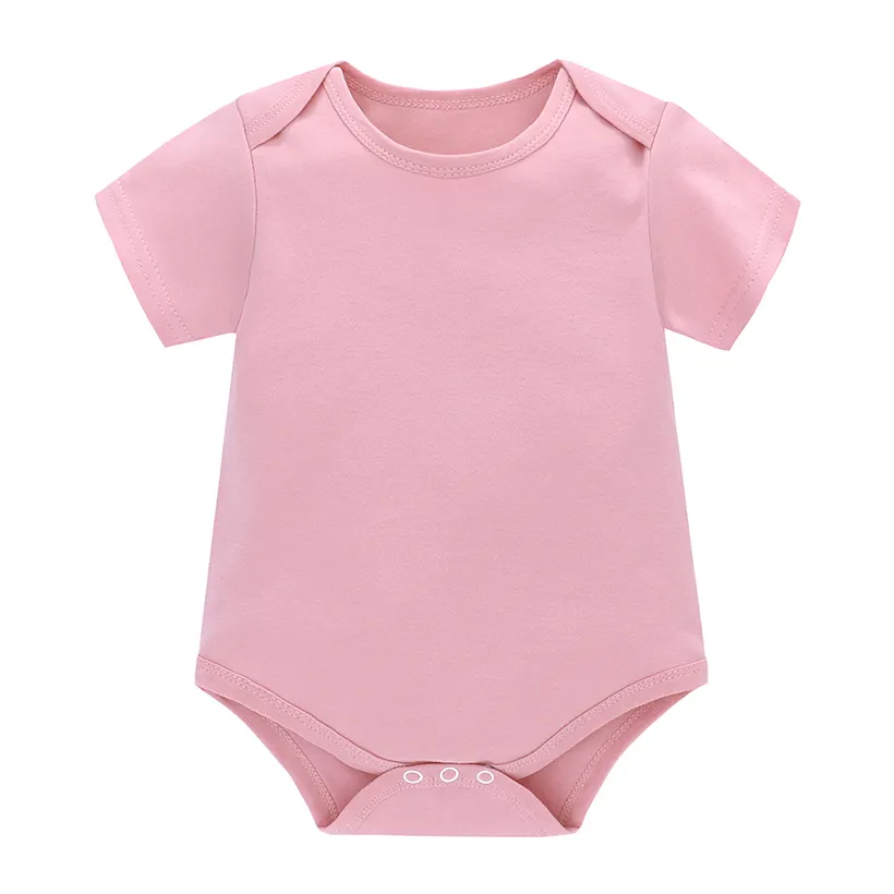 New original baby clothes Unisex 100% Cotton baby boy summer clothes 2022 short sleeve 3 pack plain baby romper