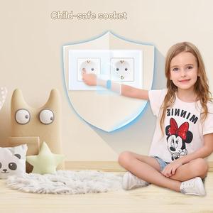 European Standard Wall <b>Socket</b> 16A 250V Double Outlet Tamper Resistant <b>With</b> Tempered Glass Panel For Home Use - Product Image 1