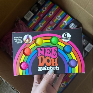 Needoh Rainbow Color Squishy Toy Box 6 Piece <b>Mini</b> Stress Relief Set for Teens Kids Sensory <b>Hand</b> Squeeze Gift Use - Product Image 4